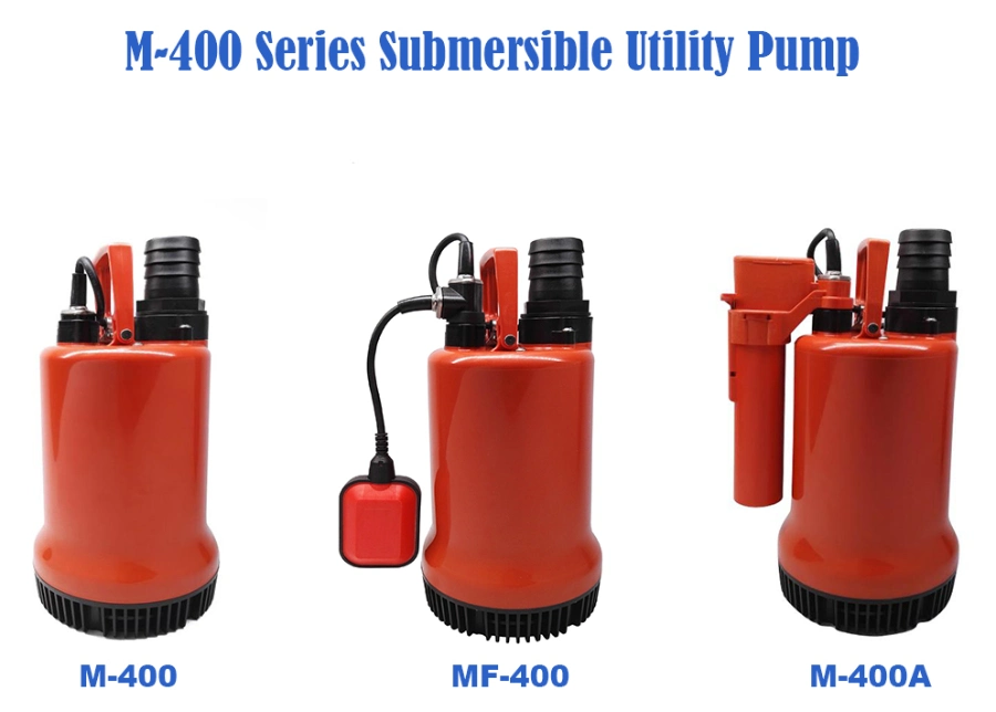 400W Portable Electric Plastic Utility Agricultural Irrigation Garden Fish Ponds Swimming Pools Sea Water Circulation Centrifugal Submersible Drainage Pump