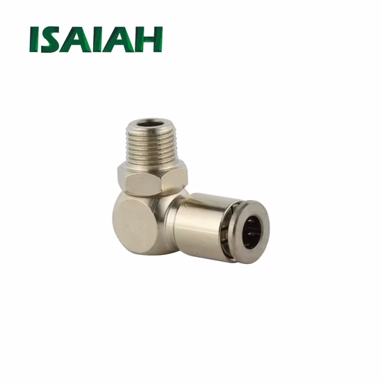 Camozzi Type Brass Elbow Pneumatic Parts Metal Brass Joint Air Fitting with Nickel Plated