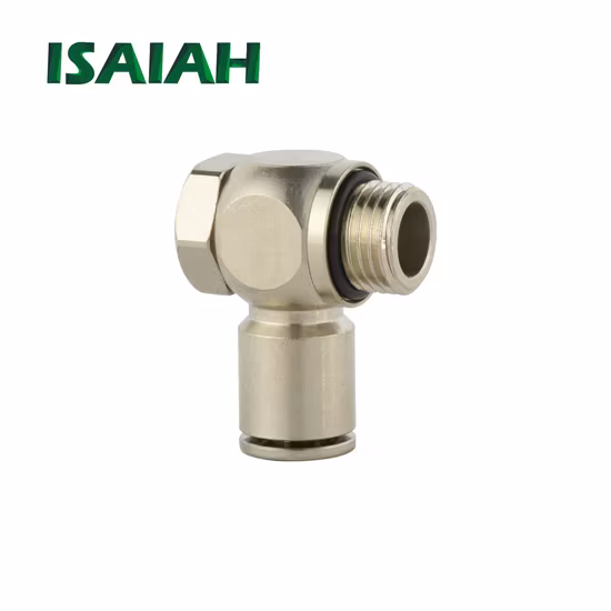 Camozzi Type Brass Elbow Pneumatic Parts Metal Brass Joint Air Fitting with Nickel Plated