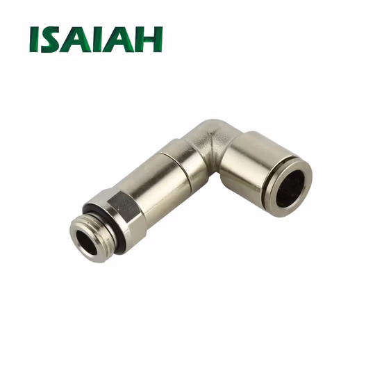 Camozzi Type Brass Elbow Pneumatic Parts Metal Brass Joint Air Fitting with Nickel Plated